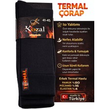 Kozal termal havlu çorap dikişsiz 1çiftSiyah