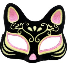 Indispensablely Süet Pembe Sarı Kedi Maskesi