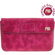 Indispensablely Isme Özel Çitçitli Küçük El Çantasi - Rai̇nbow Deri̇ - AC14001 - Fuşya