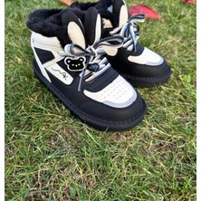 Marco Kids Kız Çocuk Yarım Bot  Siyah-Beyaz