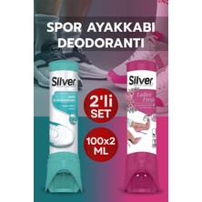 Silver 2'li Kadın ve Unisex Ayakkabı Deodorantı Koku Giderici Önleyici 100 ml Ladies&unisex Fresh Çekecek Hediyeli