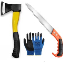 Normadia Bahçe Alet Seti 3 Parça, Bağ Budama Testere, Balta, Eldiven, Pratik ve Dayanıklı