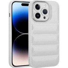 Giz Story iPhone 14 Pro Uyumlu Kamera Korumalı Parlak Airbag'li Gzst Galya Kapak-Beyaz