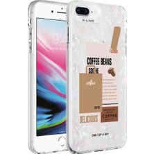 Giz Story iPhone 8 Plus Uyumlu Mermer Desenli Gzst Marbello Kapak-Kahverengi