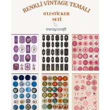 Miray Craft 6 Sayfa Renkli Vintage Temalı 12*17 cm Sticker /scrapbook, Bullet Journal, Planlayıcı Için