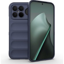 Giz Story Poco F8 Ultra Kılıf Esnek Tpu Oyuklu Arka Yüzey Tasarımlı Zore Etnik Silikon Kapak - Lacivert