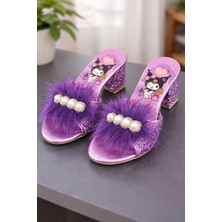 Surpie Shoes Kız Çocuk Karakterli Terlik, Çocuk Topuklu Terlik