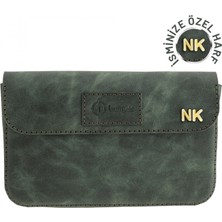 Indispensablely Isme Özel Çitçitli Küçük El Çantasi - Rai̇nbow Deri̇ - AC14001 - Haki̇