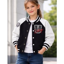 Organickid Gamer Çocuk Siyah Kolej Ceket