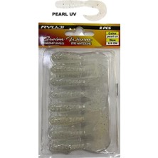 Ryuji Swim Worm 5.5cm 1.5gr Kokulu Lrf Silikon Yem 8 Adet Pearl Uv