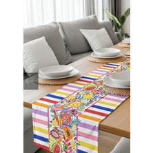 HM Polisaj Tropikal Meyve Karnavalı Dijital Baskılı Runner Kumaş 40*140CM