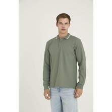 Kly Erkek %80 Pamuk Polo Yaka Sweat-Shirt Modern Tasarım