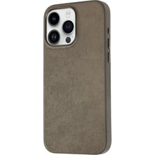 Giz Story Apple iPhone 15 Pro Kılıf Gzst Mikro Fiber Mimoza Kapak-Kahverengi