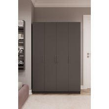 Asra Trend Lüks 4 Kapaklı Gardırop %100 MDF Askılı Çok Amaçlı Düzenleyici Elbise Dolabı G-08