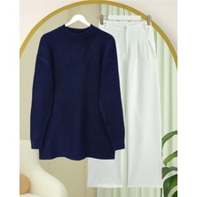 Moda Morfo Fitilli Uzun Triko Kazak -Laci