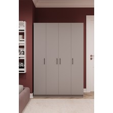 Asra Trend Lüks 4 Kapaklı Gardırop %100 MDF Askılı Çok Amaçlı Düzenleyici Elbise Dolabı G-08