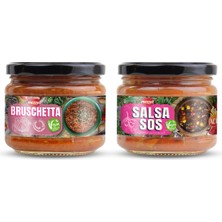 Mezzet 2'li Gurme Sos Seti - Acılı Meksika Salsa Sos & Balzamikli Akdeniz Bruschetta 300 G x 2 - Vegan Atıştırmalık