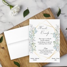 Seyhan Davetiye Beyaz Zarflı Davetiye Düğün - Nişan - Kına - Nikah (500ADET)