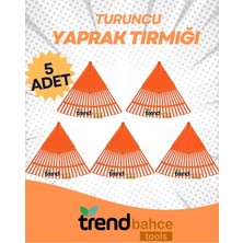 Normadia Turuncu Plastik Bahçe Tırmığı 5'li Set, Pratik ve Dayanıklı Bahçe Aracı