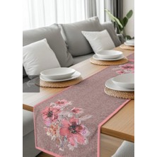 HM Polisaj Pudra Çiçeklerin Fısıltısı Dijital Baskılı Runner Kumaş 40*140CM