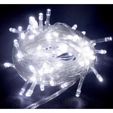 Indispensablely 10M 100 LED Boncuk Lamba Beyaz Işık Şeffaf Kablo