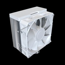 Montech NX400 - Cpu Hava Soğutucu, Tek Kule, 4 Gelişmiş Isı Borusu, 52-Fin Isı Emici, E28, 120MM Fdb Statik Basınçlı Fan, 28MM Fan Kalınlığı, Köşe Kapağı Ayak Pedleri, Parlak Üst Kapak - Beyaz