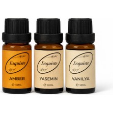 Esquiste 3’lü Premium Esans Seti – Amber / Yasemin / Vanilya (10 ml x 3)