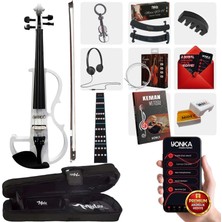 Midex RCZ-606W Elektro Keman Seti Beyaz (Kulaklık Kablo Metod Yastık )