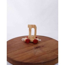 Lal Dizayn Dekoratif Tekerlekli Ahşap Harf - D