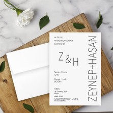 Seyhan Davetiye Beyaz Zarflı Davetiye Düğün - Nişan - Kına - Nikah (500ADET)