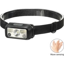 Indispensablely Hs-43 Sensörlü Şarjlı Type-C Çok Amaçlı Kırmızı Işıklı Kafa Lambası