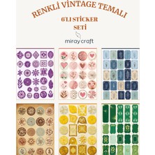 Miray Craft 6 Sayfa Renkli Vintage Temalı 12*17 cm Sticker /scrapbook, Bullet Journal, Planlayıcı Için