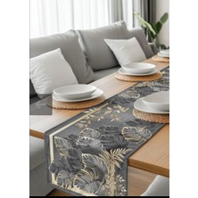 HM Polisaj Altın Yapraklar Dijital Baskılı Runner Kumaş 40*140CM