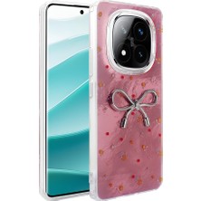 Giz Story Redmi Note 14 Pro Plus Kılıf Kamera Korumalı Figürlü Gzst Ponti Silikon Kapak - Açık Pembe