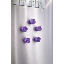 Ovis Outdoor 5'li Gül Magneti Buzdolabı Magneti Buzdolabı Süsü Mıknatıslı Dekoratif Renkli Hediyelik Çiçekli