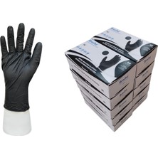 Broche Elmas Dokulu Ekstra Kalın Nitril Siyah Eldiven M Beden 10'lu Paket