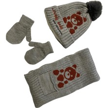 Linotti 1-3 Yaş Erkek Çocuk Bere Atkı Eldiven Takımı – Içi Polar Astarlı