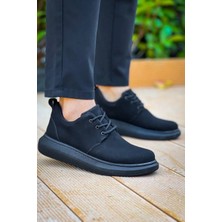 Indispensablely KB-003 Kuback Si̇yah Süet Si̇yah Taban Bağcikli Günlük Erkek Ayakkabi