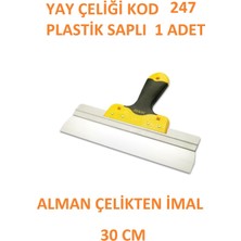 Normadia 30 cm Plastik Eğri Saplı Ispatula, Alman Çeliği, Yay Çeliği Malzeme