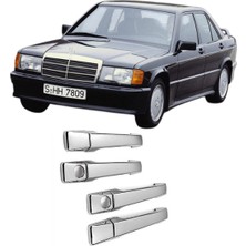 A&G Tuning Mercedes W201 E-190 Krom Kapı Kolu Takımı Çift Delik 1983-1993 4 Parça