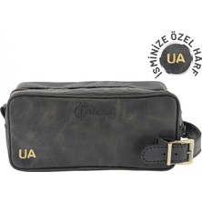 Indispensablely Isme Özel Dopp Ki̇t Ki̇şi̇sel Bakim ve Seyahat Çantasi - Rai̇nbow Deri̇ - AC14004 - Antrasi̇t