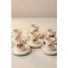 Faralya Home Porselen Fincan Takımı 6 Kişilik Hayvan Figürlü