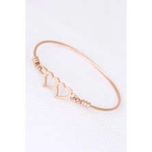 Indispensablely Çeli̇k Çi̇ft Kalp Fi̇gürlü Erkek Kelepçe Bi̇lekli̇k