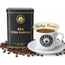 1 Adet Hediye Porselen Fincan Takımı + 125G. Ata Türk Kahvesi Metal Kutu