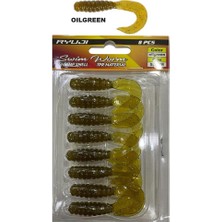 Ryuji Swim Worm 5.5cm 1.5gr Kokulu Lrf Silikon Yem 8 Adet Oil Green
