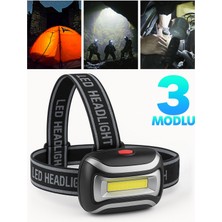 Alastor 3 Modlu Pilli Kafa Lambası Kampçı Tamirci Balıkçı Outdoor Kafa Feneri Işığı K4115