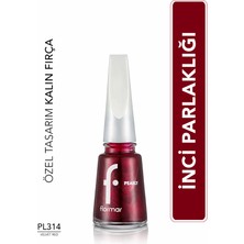Flormar Pearly Yarı Transparan & Parlak Bitişli Sedefli Oje (PL314 Velvet Red) 8682536109895