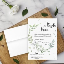 Seyhan Davetiye Beyaz Zarflı Davetiye Düğün - Nişan - Kına - Nikah (500ADET)