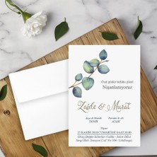 Seyhan Davetiye Beyaz Zarflı Davetiye Düğün - Nişan - Kına - Nikah (500ADET)