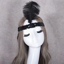 Indispensablely Yılbaşı Saç Tüyü Saç Bandı Siyah Renk